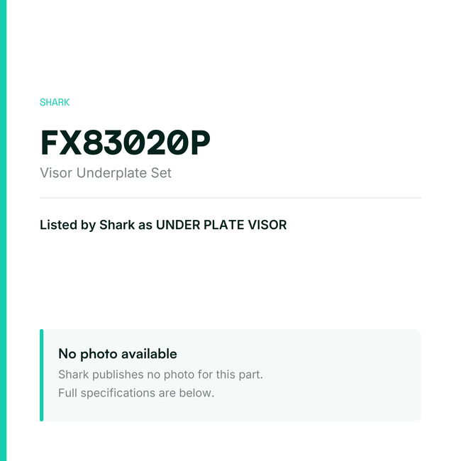 Shark Visor Underplate Set – FX83020P — placeholder, no manufacturer photo available