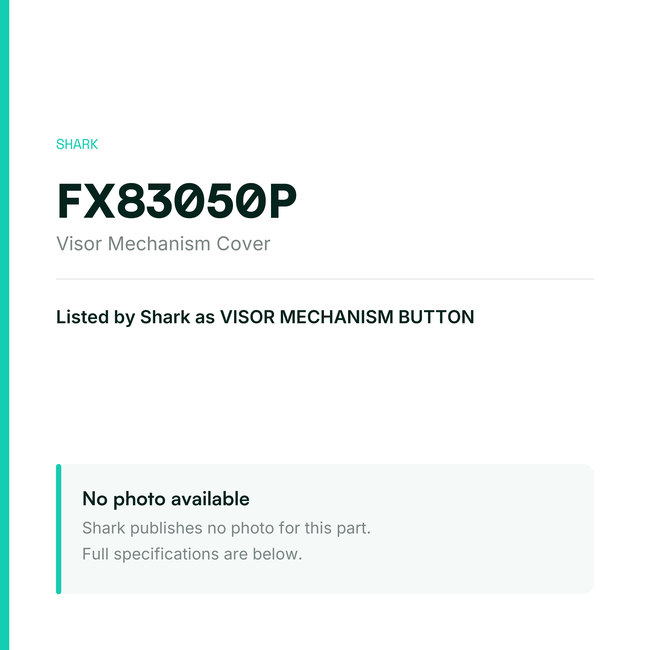 Shark Visor Mechanism Cover – FX83050P — placeholder, no manufacturer photo available