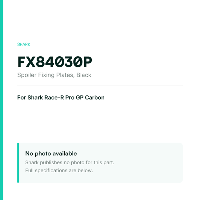 Shark Spoiler Fixing Plates for Race-R Pro GP Carbon – Black – FX84030P — placeholder, no manufacturer photo available