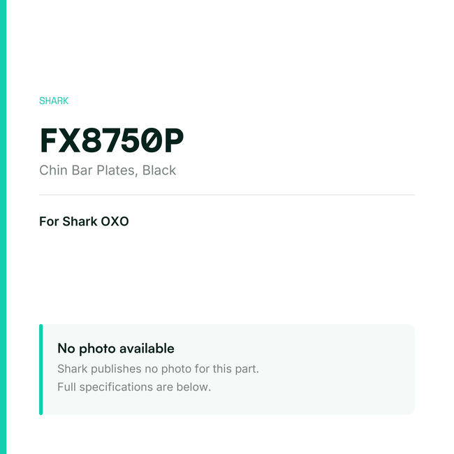 Shark Chin Bar Plates for OXO – Black – FX8750P — placeholder, no manufacturer photo available