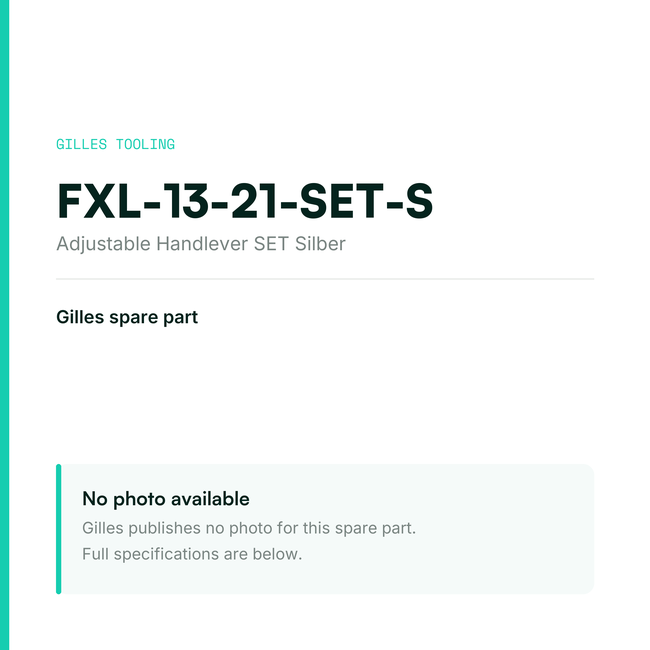 Gilles Adjustable Handlever SET Silber – FXL-13-21-SET-S, data card, no manufacturer photo available
