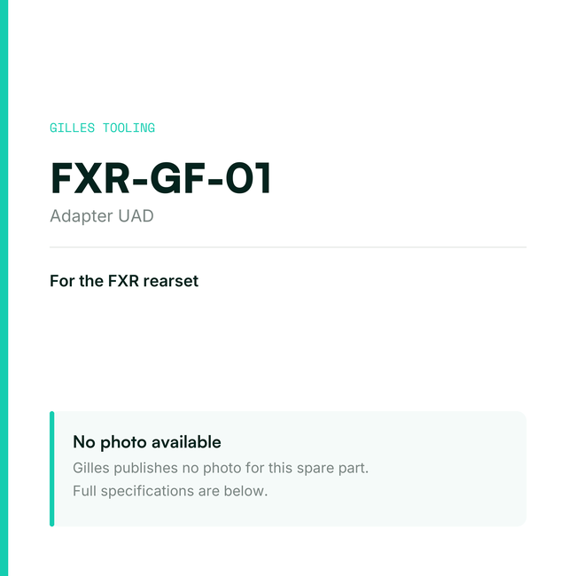 Gilles Adapter UAD – FXR-GF-01, data card, no manufacturer photo available