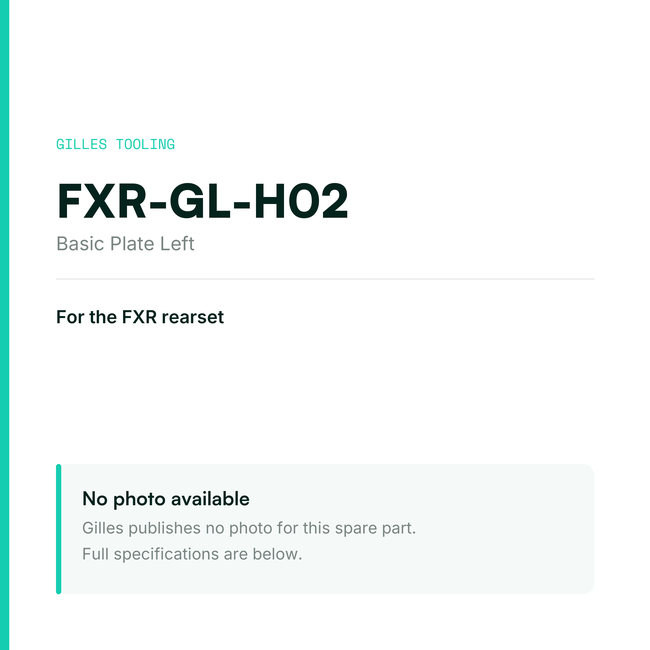 Gilles Basic Plate Left – FXR-GL-H02, data card, no manufacturer photo available
