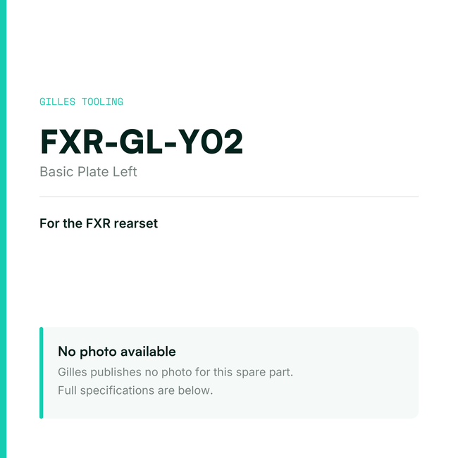 Gilles Basic Plate Left – FXR-GL-Y02, data card, no manufacturer photo available