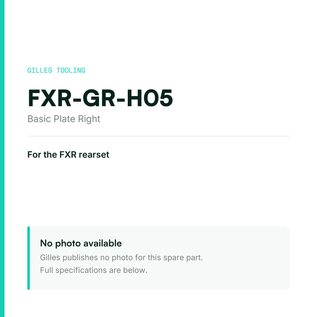 Gilles Basic Plate Right – FXR-GR-H05, data card, no manufacturer photo available