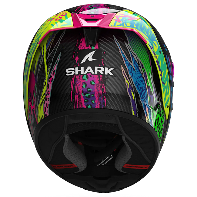 Shark Aeron full-face helmet in Fawn DVY colourway – black, yellow, rose and purple