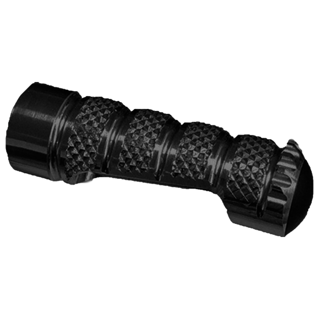 LighTech fixed aluminium footpeg 70.5 mm in silver and black anodised finish RFTR245