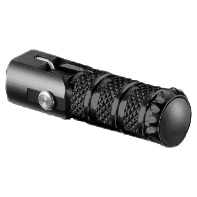 LighTech folding replacement footpeg 76.5 mm in silver and black anodised aluminium