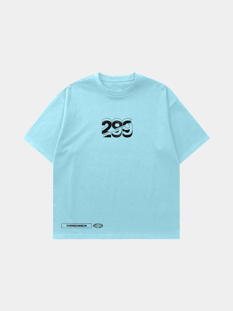 zweineunneun Zahlora Tee in Miami Baby Blue – back