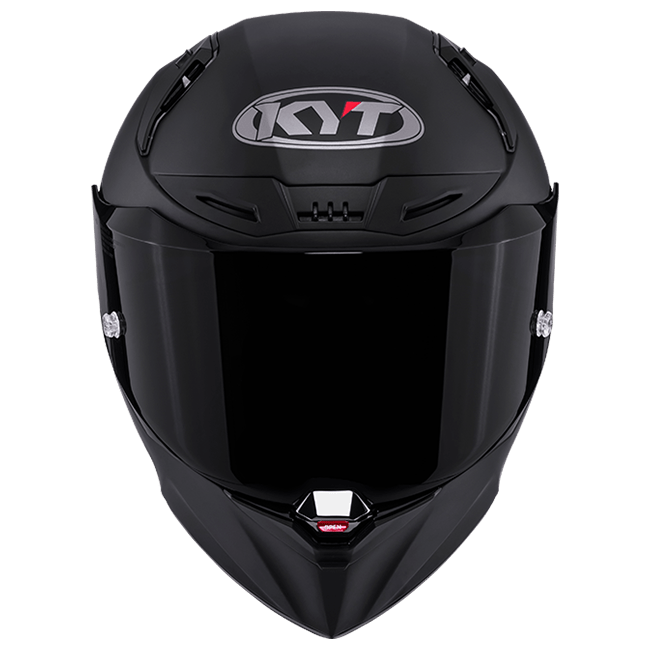KYT R1R full-face racing helmet in plain matte black finish