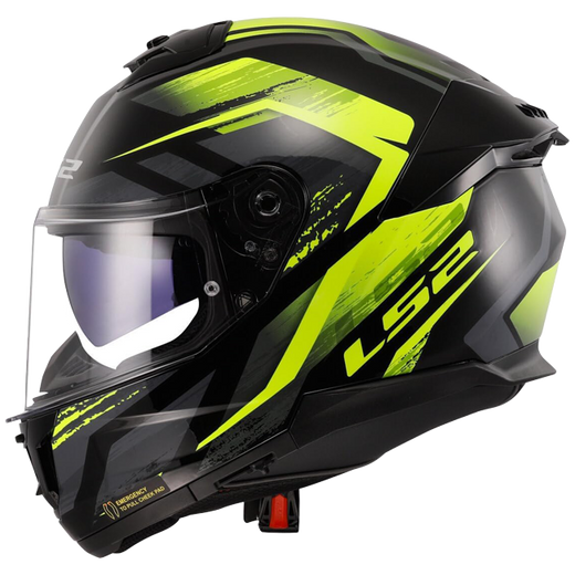 LS2 FF808 Stream II Helm – Fury Black/Hi-Vis Yellow
