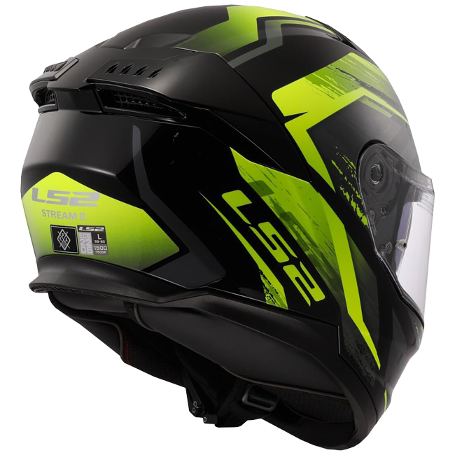 LS2 FF808 Stream II Helm – Fury Black/Hi-Vis Yellow