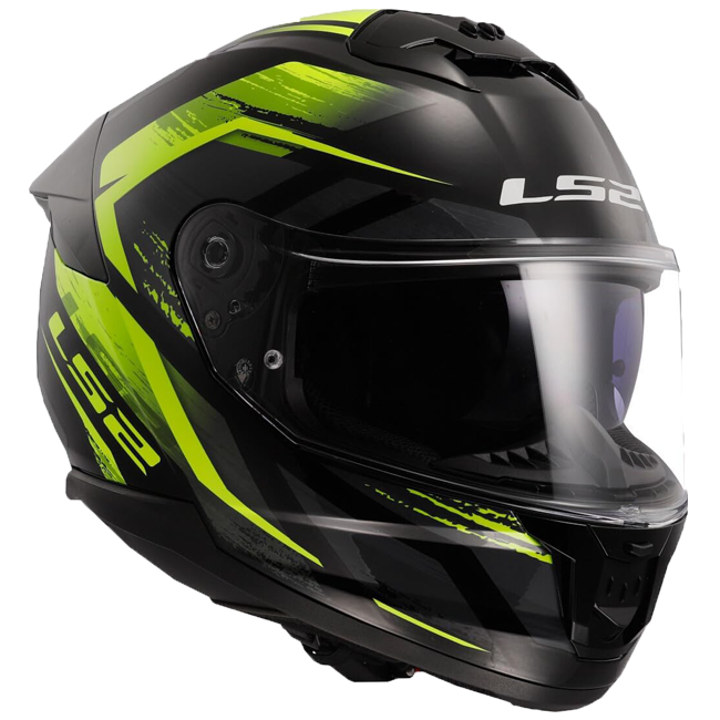 LS2 FF808 Stream II Helm – Fury Black/Hi-Vis Yellow