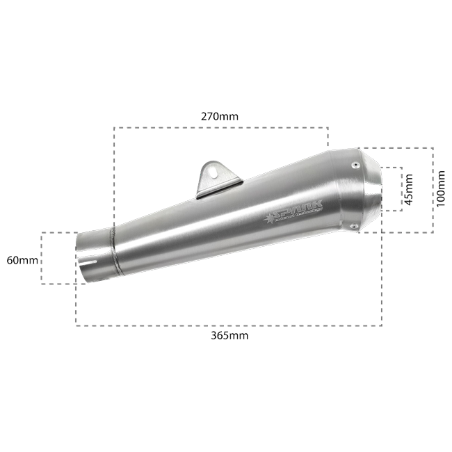 Spark Exhaust GP Style Universal Silencer Stainless Steel G00SI04I
