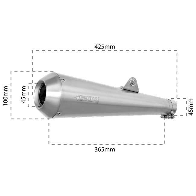 Spark Exhaust Classic Universal Silencer Scotch-Brite Stainless G00SI07I