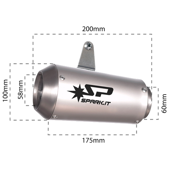 Spark Exhaust Moto GP Universal Silencer Titanium Left Side G00SI09T