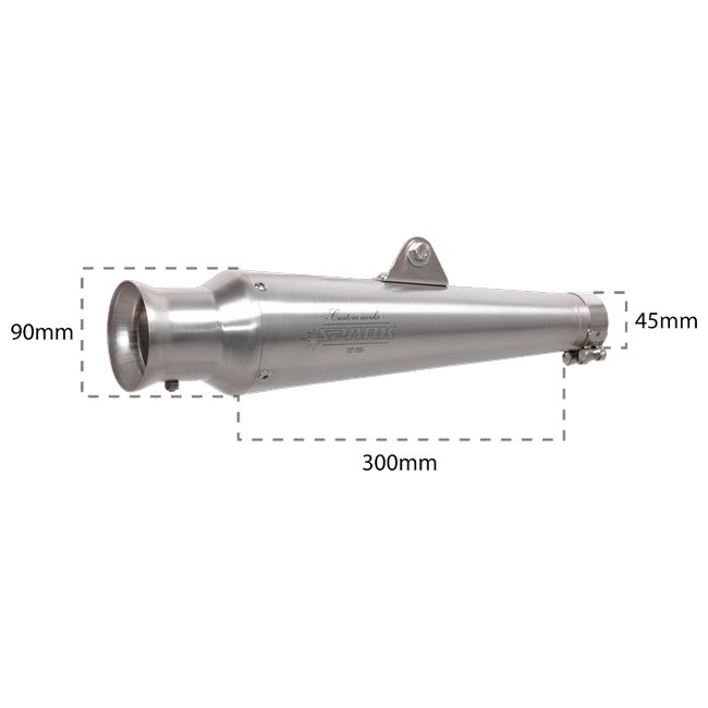 Spark Exhaust Trumpet Universal Silencer Scotch-Brite Stainless G00SI12I