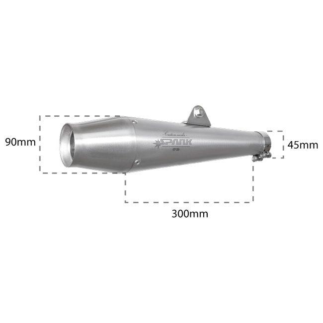 Spark Exhaust Sinfonia Universal Silencer Scotch-Brite Stainless G00SI13I