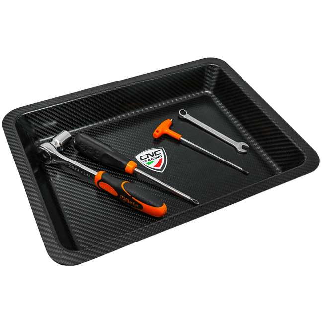 CNC Racing GA011 carbon fibre tool tray in gloss finish