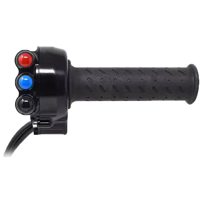 JetPrime aluminium throttle housing with integrated handlebar switch for Aprilia RS 660