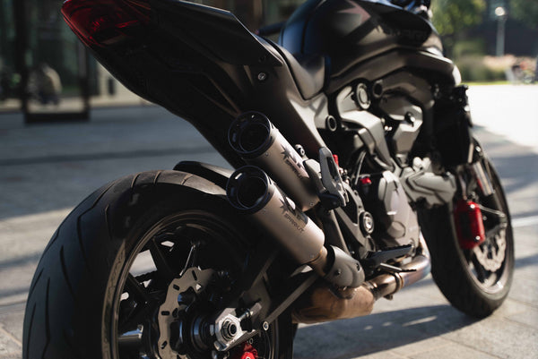 Spark Exhaust Dyno Slip-On Titanium Black Anodised End Caps Ducati Monster 937 (2021-2025) GDU0839TOMN