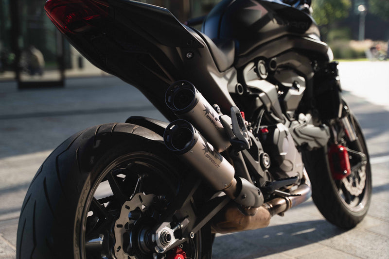 Spark Exhaust Dyno Slip-On Titanium Black Anodised End Caps Ducati Monster 937 (2021-2025) GDU0839TOMN