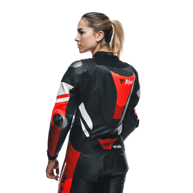 Dainese Misano 3 Lady D-AIR perforated one-piece leather race suit in red