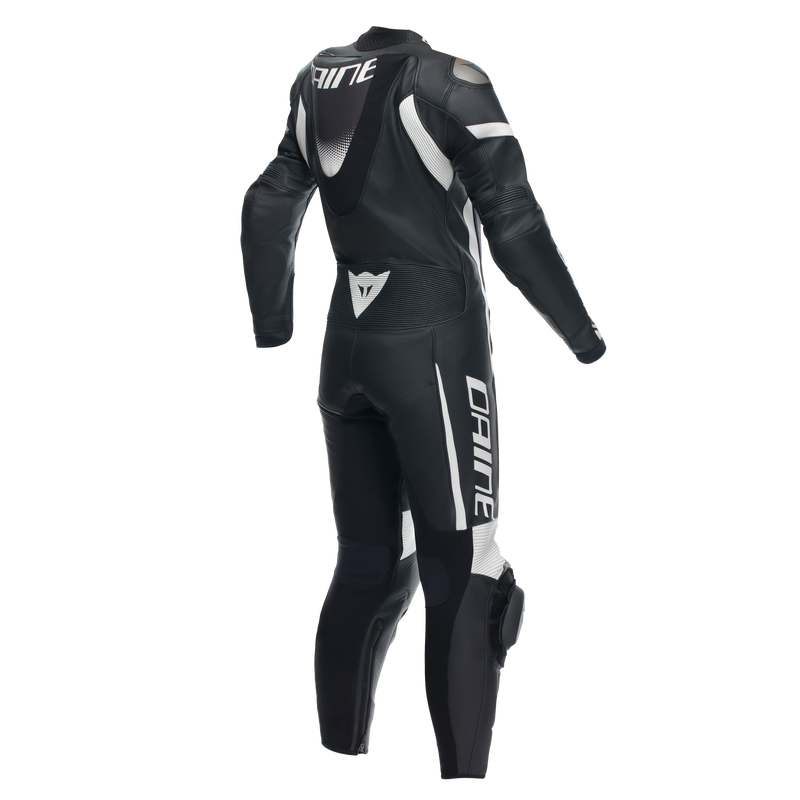 Dainese Grobnik Lady one-piece leather suit in black and white, perforated race suit for women