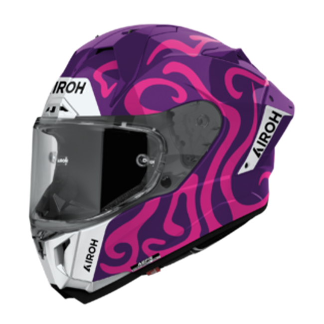 Airoh GP 800 SWAIN full-face helmet in purple gloss finish