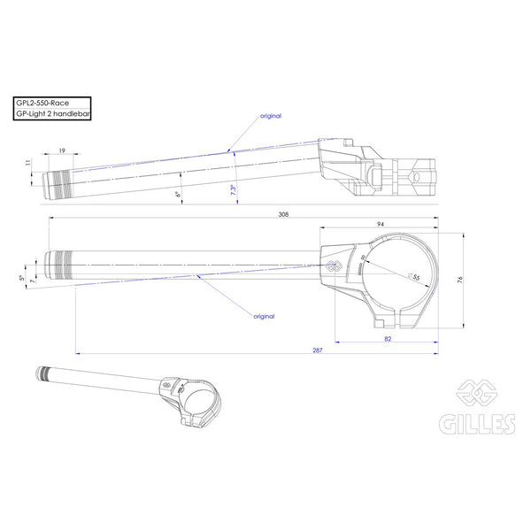 Gilles GP-Light 2 Race GPL2-550-RACE, dimensions and adjustment