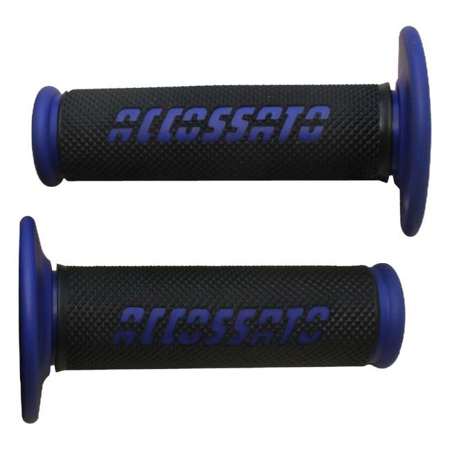 Accossato Off-Road Grips, Black with Coloured Logo GR008 [Match: Logo Colour=Blue]