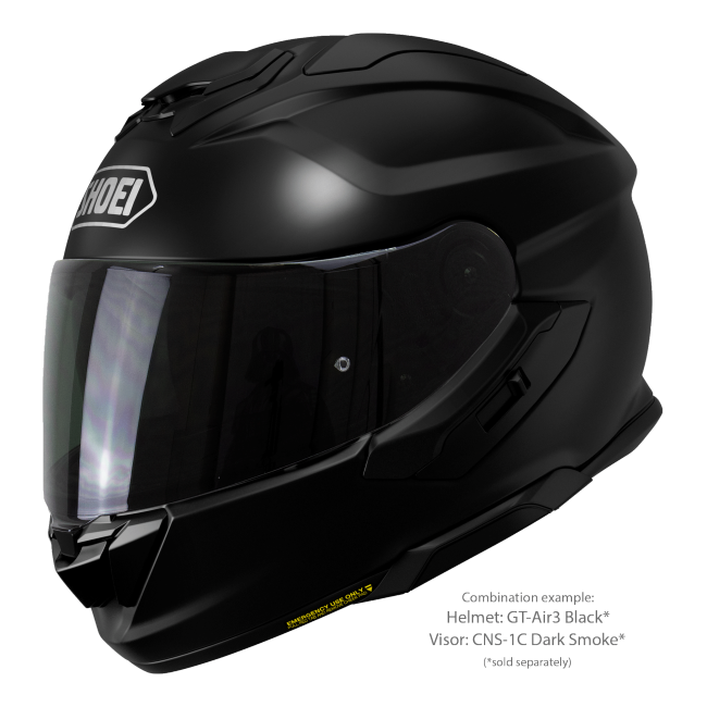Shoei GT-Air3 Black – Sport-Touring Helmet with Sun Visor ECE 22.06 – with optional visor