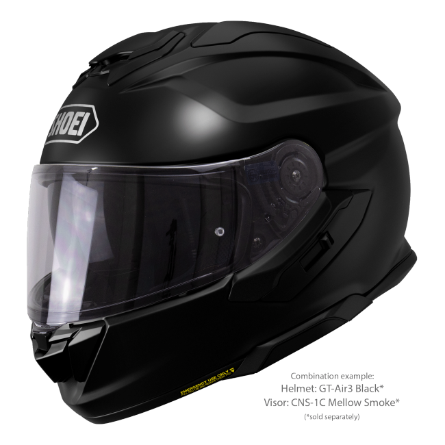 Shoei GT-Air3 Black – Sport-Touring Helmet with Sun Visor ECE 22.06 – with optional visor