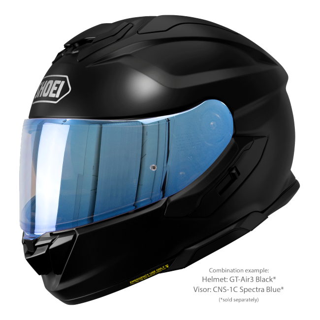 Shoei GT-Air3 Black – Sport-Touring Helmet with Sun Visor ECE 22.06 – with optional visor