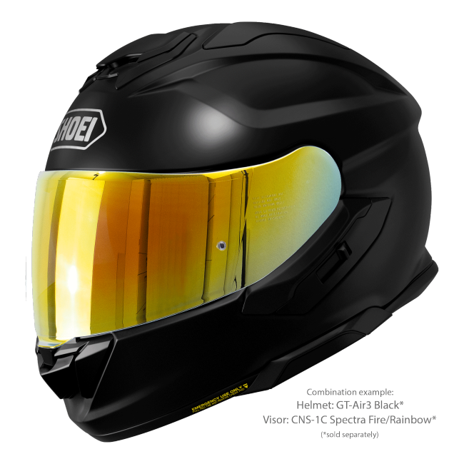 Shoei GT-Air3 Black – Sport-Touring Helmet with Sun Visor ECE 22.06 – with optional visor