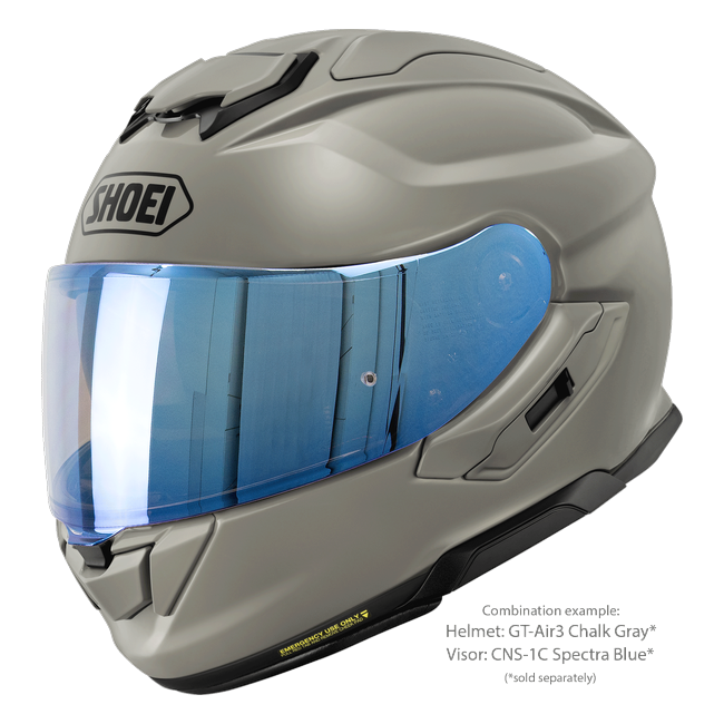 Shoei GT-Air3 Chalk Grey – Sport-Touring Helmet with Sun Visor ECE 22.06 – with optional visor