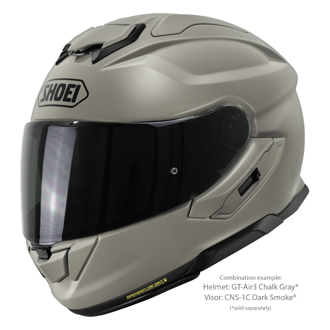 Shoei GT-Air3 Chalk Grey – Sport-Touring Helmet with Sun Visor ECE 22.06 – with optional visor
