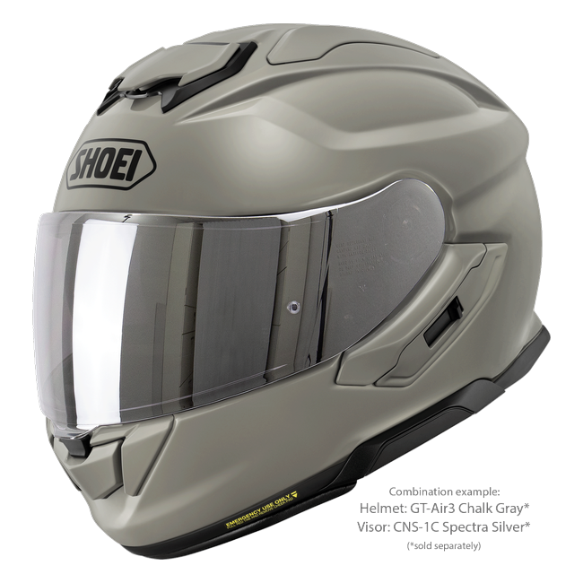 Shoei GT-Air3 Chalk Grey – Sport-Touring Helmet with Sun Visor ECE 22.06 – with optional visor