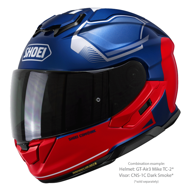 Shoei GT-Air3 Mike TC-2 – Sport-Touring Helmet with Sun Visor ECE 22.06 – with optional visor