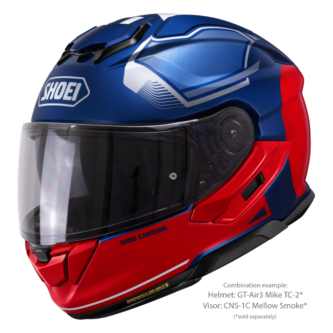 Shoei GT-Air3 Mike TC-2 – Sport-Touring Helmet with Sun Visor ECE 22.06 – with optional visor