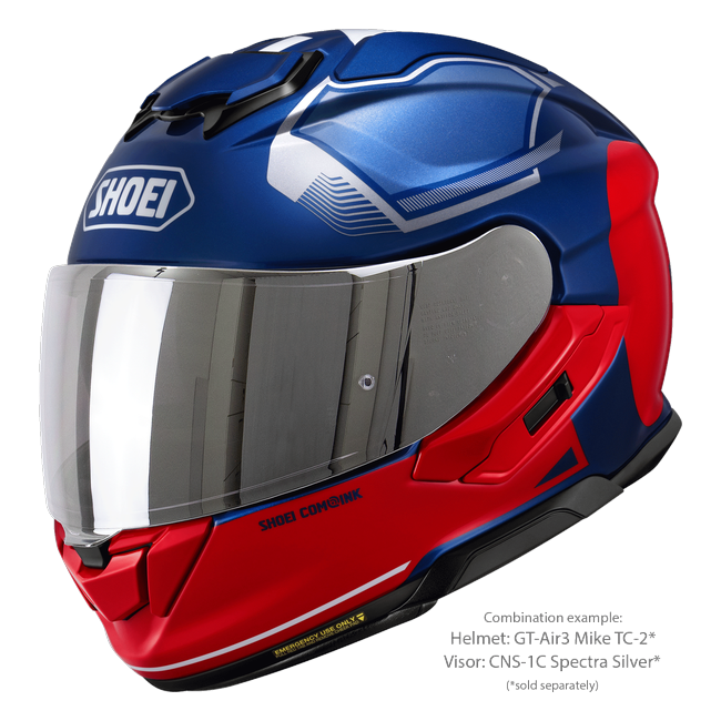 Shoei GT-Air3 Mike TC-2 – Sport-Touring Helmet with Sun Visor ECE 22.06 – with optional visor