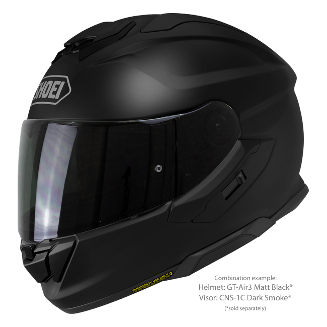 Shoei GT-Air3 Matt Black – Sport-Touring Helmet with Sun Visor ECE 22.06 – with optional visor