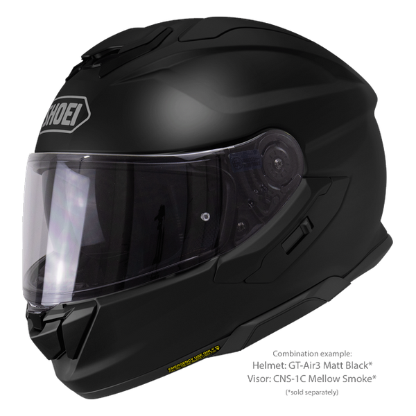 Shoei GT-Air3 Matt Black – Sport-Touring Helmet with Sun Visor ECE 22.06 – with optional visor