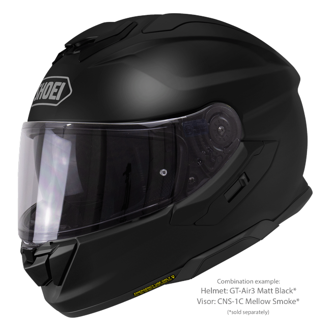 Shoei GT-Air3 Matt Black – Sport-Touring Helmet with Sun Visor ECE 22.06 – with optional visor