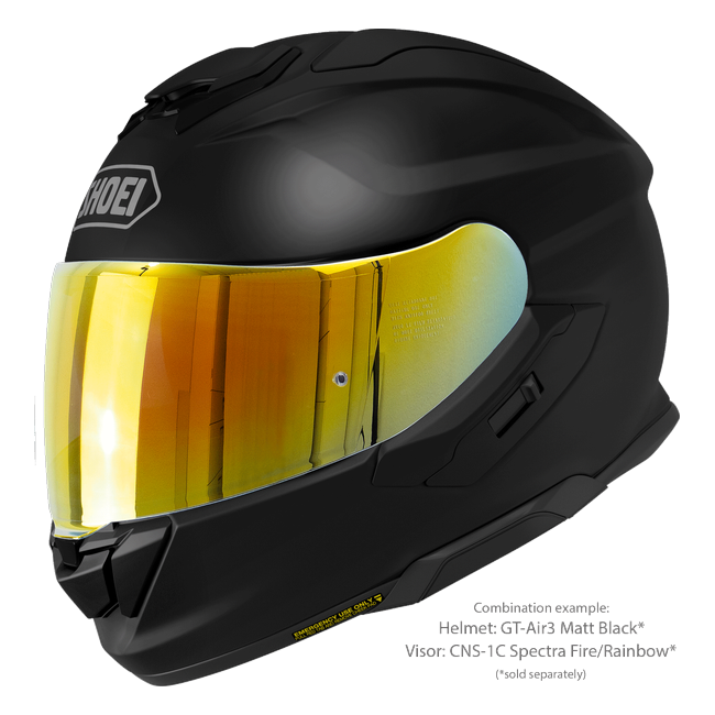 Shoei GT-Air3 Matt Black – Sport-Touring Helmet with Sun Visor ECE 22.06 – with optional visor