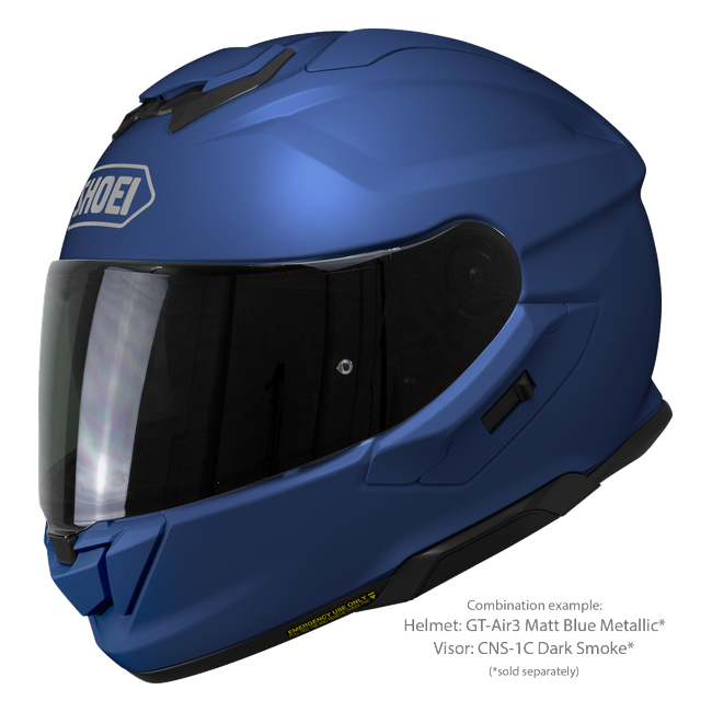 Shoei GT-Air3 Matt Blue Metallic – Sport-Touring Helmet with Sun Visor ECE 22.06 – with optional visor