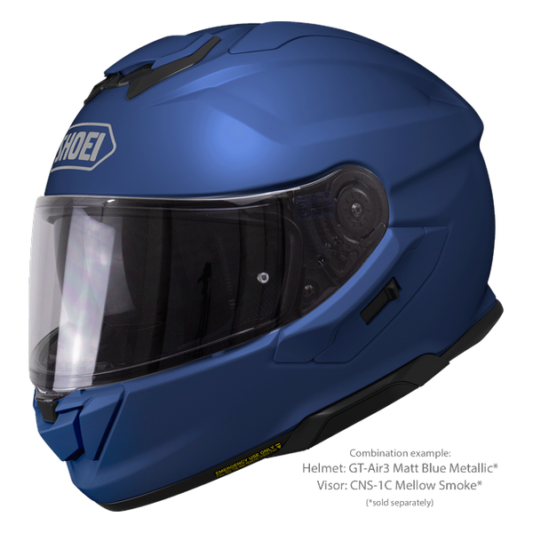 Shoei GT-Air3 Matt Blue Metallic – Sport-Touring Helmet with Sun Visor ECE 22.06 – with optional visor