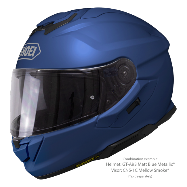 Shoei GT-Air3 Matt Blue Metallic – Sport-Touring Helmet with Sun Visor ECE 22.06 – with optional visor