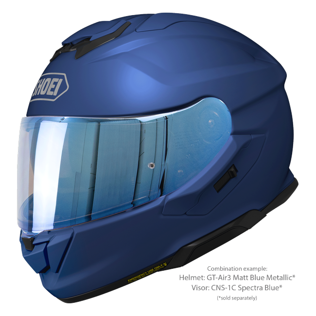 Shoei GT-Air3 Matt Blue Metallic – Sport-Touring Helmet with Sun Visor ECE 22.06 – with optional visor