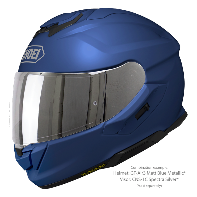Shoei GT-Air3 Matt Blue Metallic – Sport-Touring Helmet with Sun Visor ECE 22.06 – with optional visor